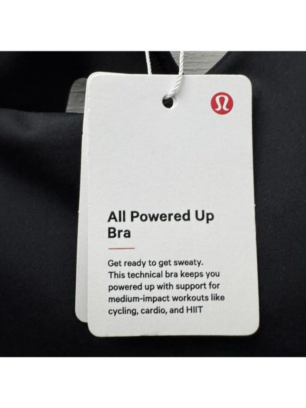 NWT Lululemon All Powered Up Bra Black Medium Support Sports Bra 32E - Picture 3 of 9